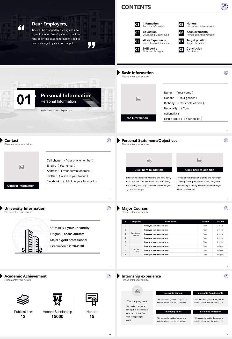 Sadhu Ram Chand Murmu University of Jhargram Resume PPT Template16:9 ratio PPT effect preview image2