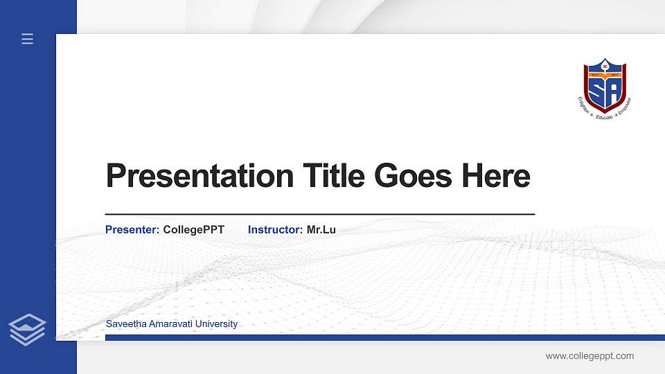 Saveetha Amaravati University Thesis Proposal/Graduation Defense PPT Template16:9 ratio PPT effect preview image