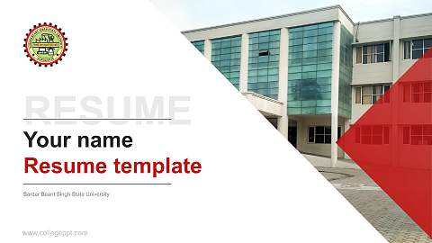 Sardar Beant Singh State University Resume PPT Template