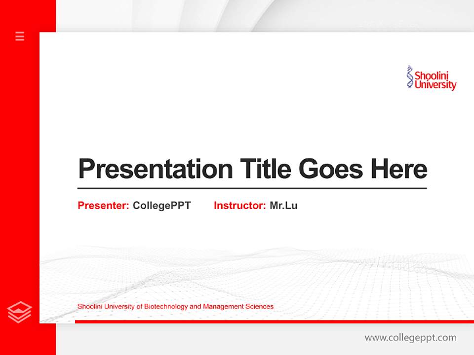 Shoolini University of Biotechnology and Management Sciences Thesis Proposal/Graduation Defense PPT Template4:3 ratio PPT effect preview image5