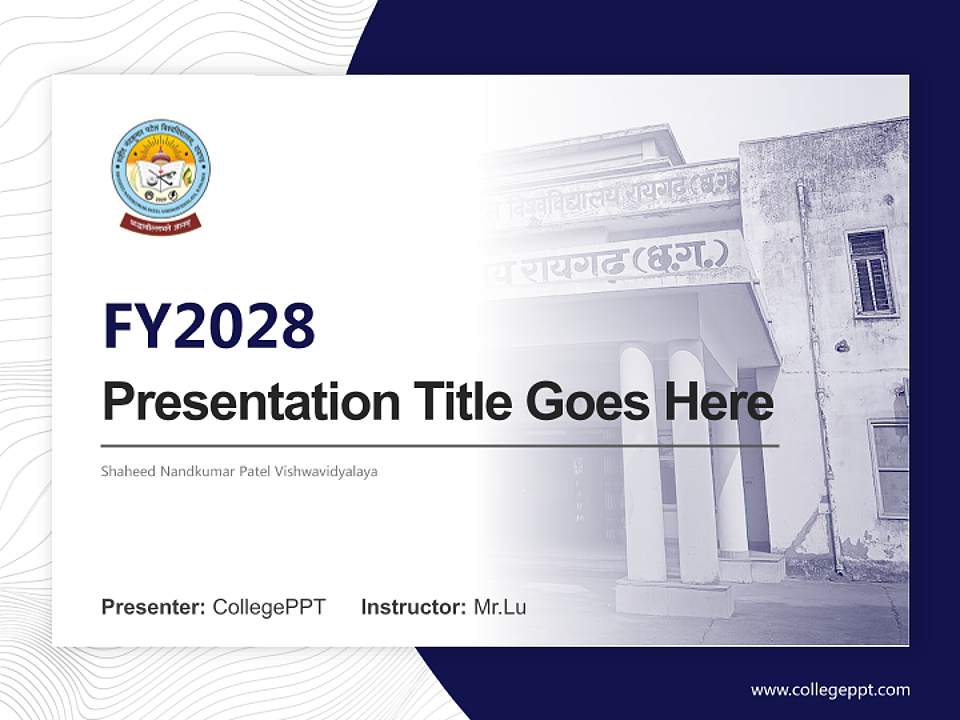 Shaheed Nandkumar Patel Vishwavidyalaya Academic Presentation/Research Findings Report PPT Template4:3 ratio PPT effect preview image5