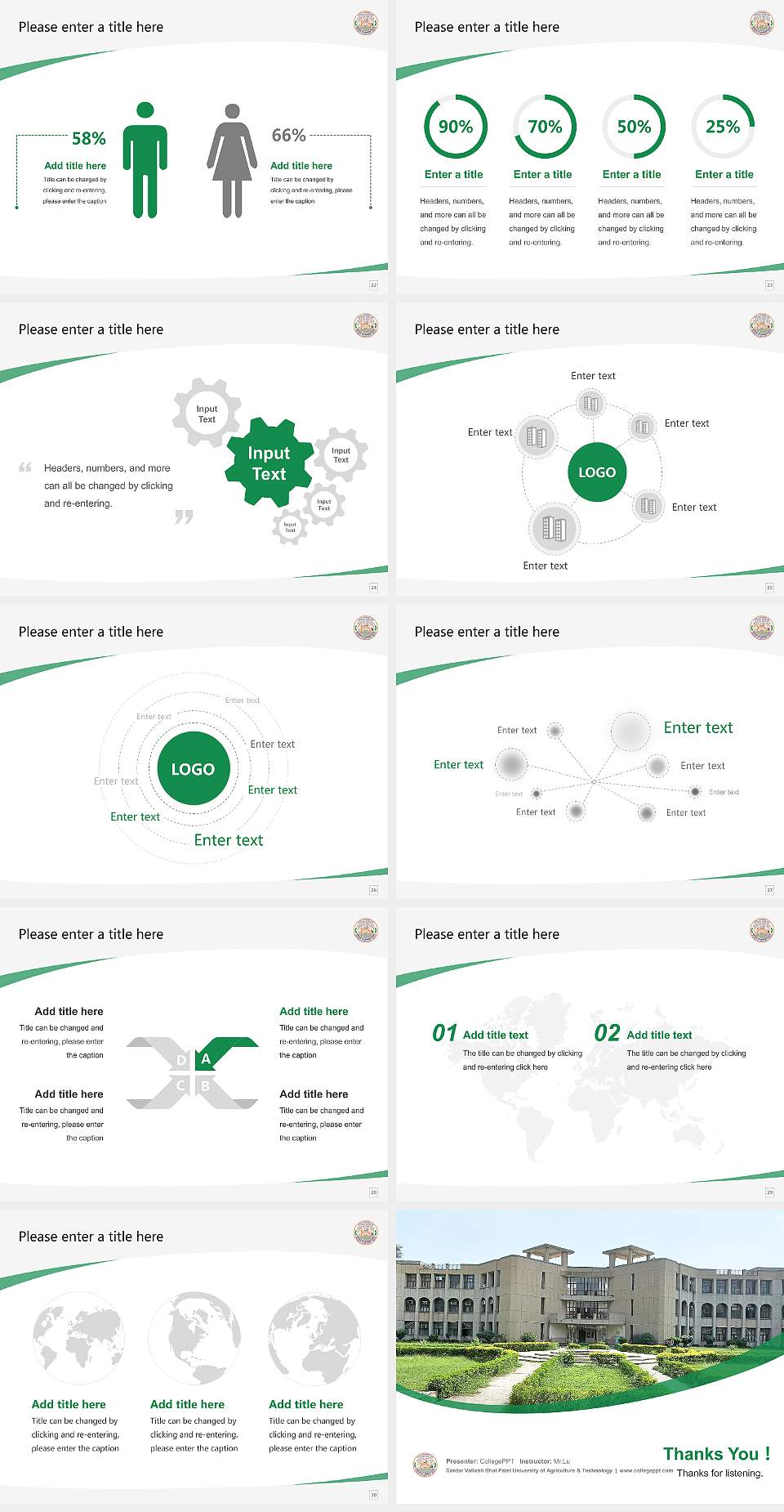Sardar Vallabh Bhai Patel University of Agriculture & Technology Course/Courseware Creation PPT Template4:3 ratio PPT effect preview image4
