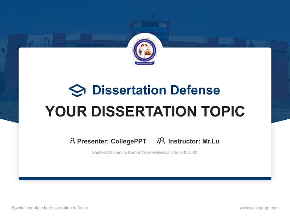 Shaheed Mahendra Karma Vishwavidyalaya Graduation Thesis Defense PPT Template4:3 ratio PPT effect preview image7