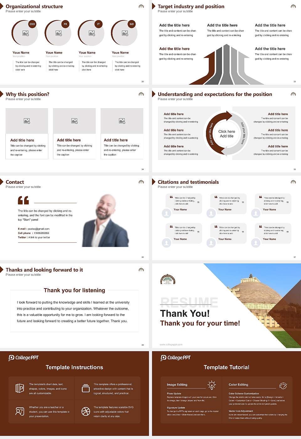 Sanchi University of Buddhist-Indic Studies Resume PPT Template16:9 ratio PPT effect preview image4