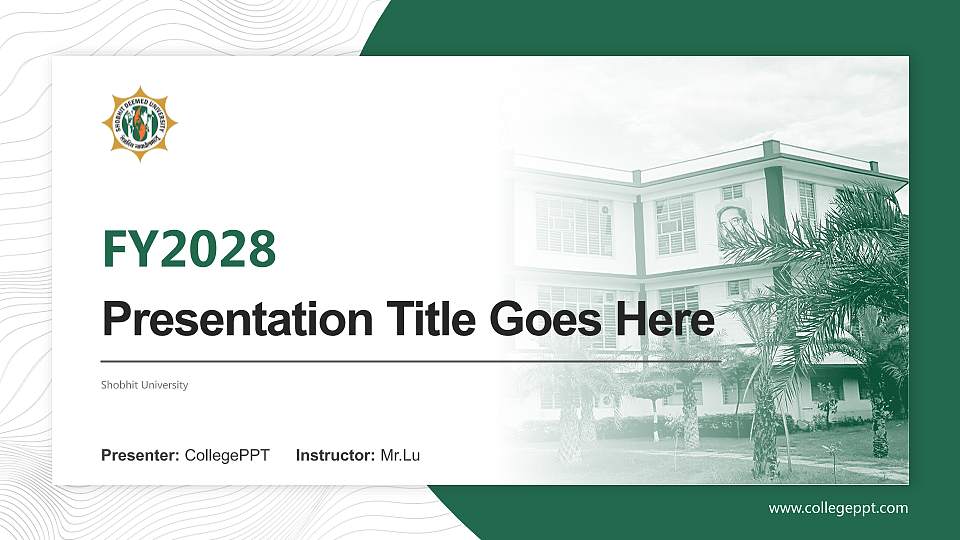 Shobhit University Academic Presentation/Research Findings Report PPT Template16:9 ratio PPT effect preview image