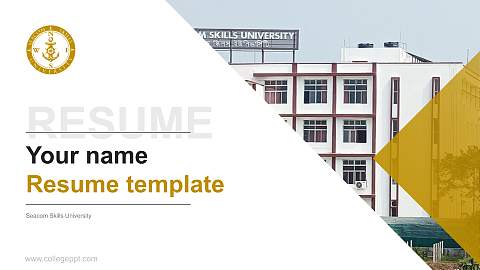 Seacom Skills University Resume PPT Template