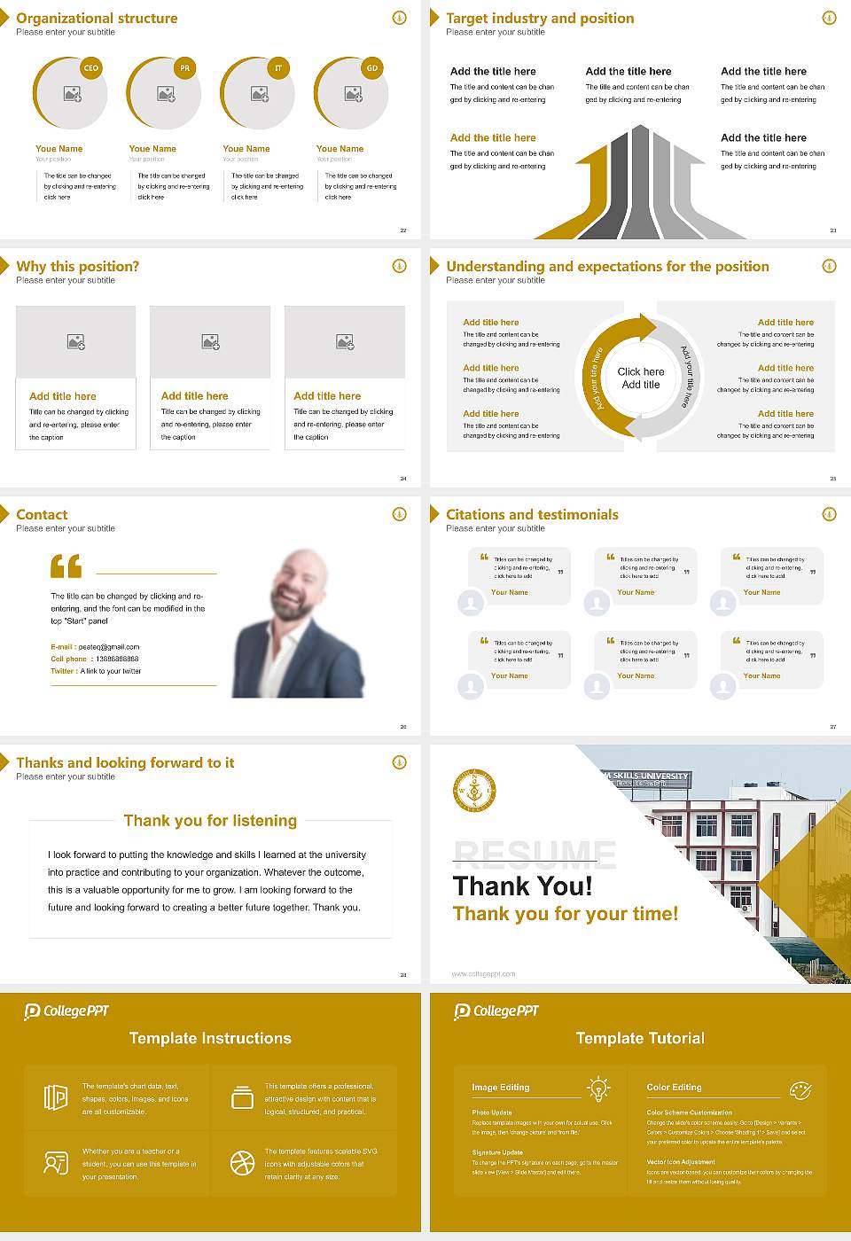 Seacom Skills University Resume PPT Template16:9 ratio PPT effect preview image4