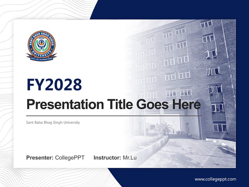 Sant Baba Bhag Singh University Academic Presentation/Research Findings Report PPT Template4:3 ratio PPT effect preview image5