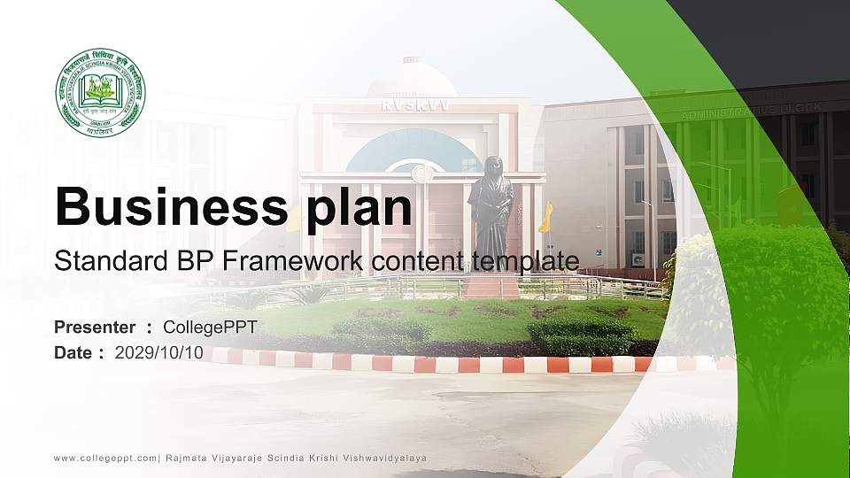 Rajmata Vijayaraje Scindia Krishi Vishwavidyalaya Competition/Entrepreneurship Contest PPT Template16:9 ratio PPT effect preview image