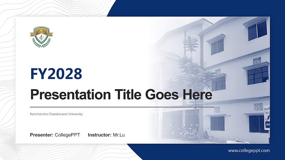 Ramchandra Chandravansi University Academic Presentation/Research Findings Report PPT Template16:9 ratio PPT effect preview image