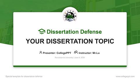 Renaissance University Graduation Thesis Defense PPT Template
