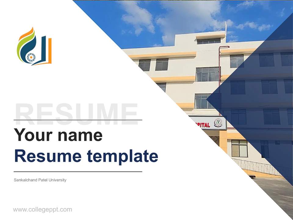 Sankalchand Patel University Resume PPT Template4:3 ratio PPT effect preview image5
