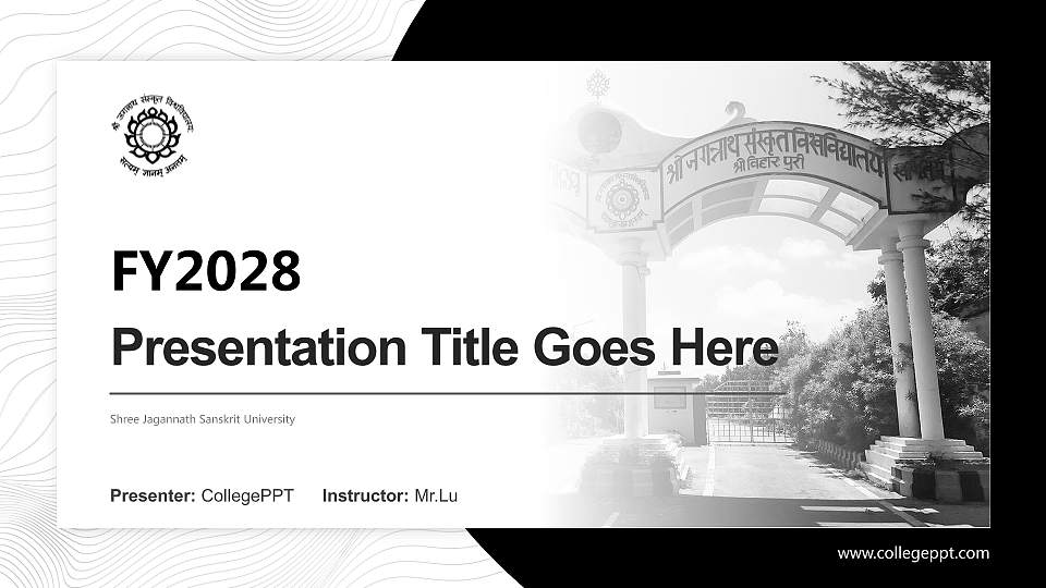 Shree Jagannath Sanskrit University Academic Presentation/Research Findings Report PPT Template16:9 ratio PPT effect preview image