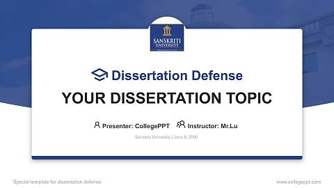 Sanskriti University Graduation Thesis Defense PPT Template