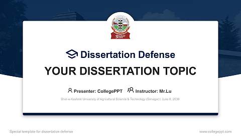 Sher-e-Kashmir University of Agricultural Science & Technology (Srinagar) Graduation Thesis Defense PPT Template