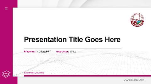 Sabarmati University Thesis Proposal/Graduation Defense PPT Template