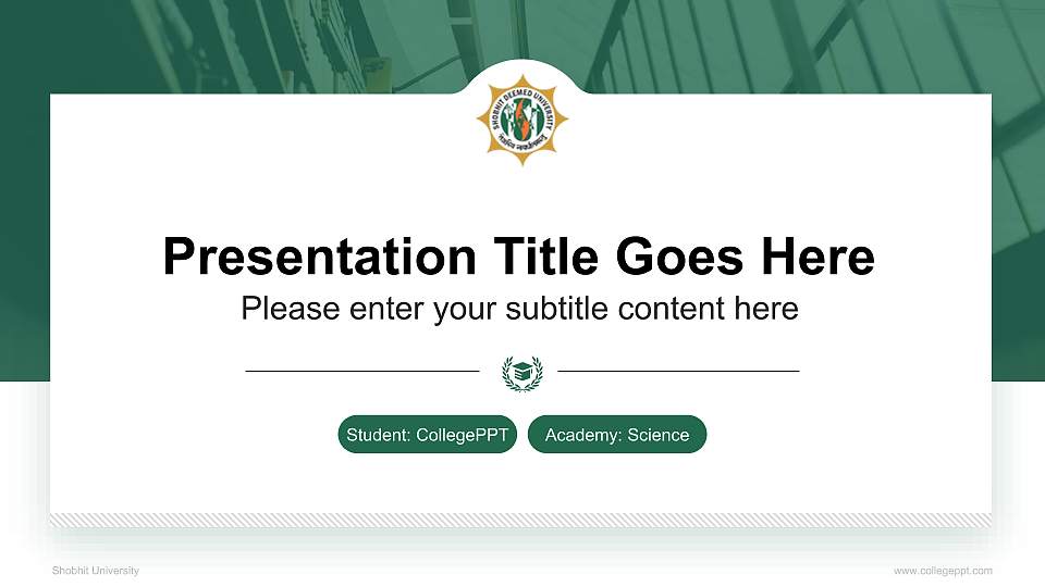 Shobhit University National Scholarship Defense PPT Template16:9 ratio PPT effect preview image