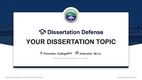 Sardar Patel University Mandi Graduation Thesis Defense PPT Template