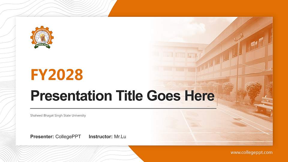 Shaheed Bhagat Singh State University Academic Presentation/Research Findings Report PPT Template16:9 ratio PPT effect preview image