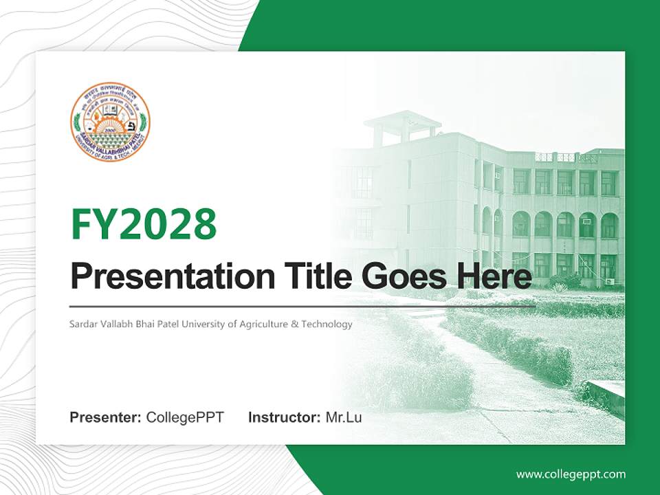 Sardar Vallabh Bhai Patel University of Agriculture & Technology Academic Presentation/Research Findings Report PPT Template4:3 ratio PPT effect preview image5