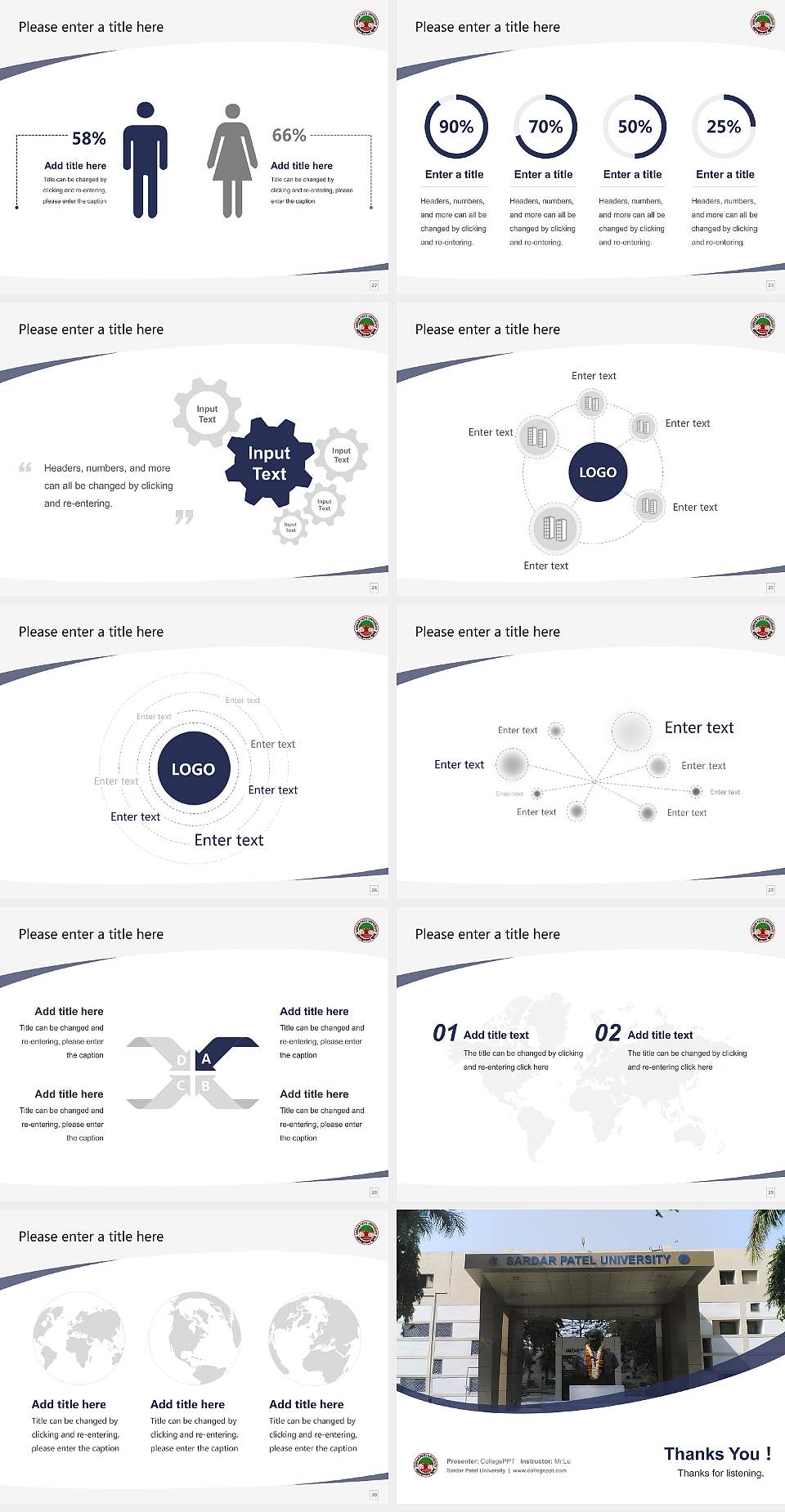 Sardar Patel University Course/Courseware Creation PPT Template4:3 ratio PPT effect preview image4