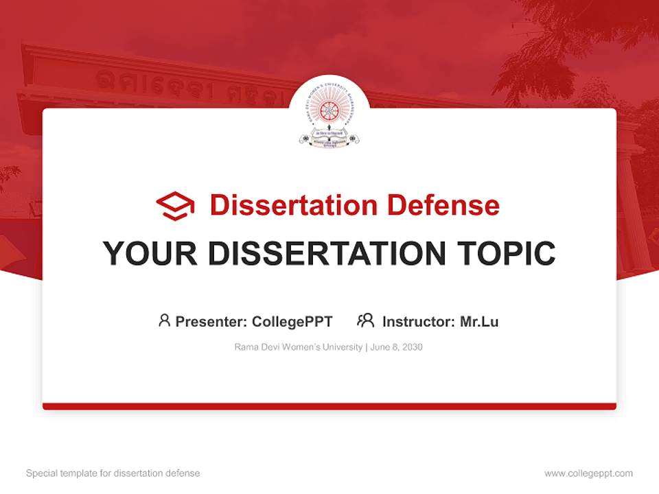 Rama Devi Women’s University Graduation Thesis Defense PPT Template4:3 ratio PPT effect preview image7