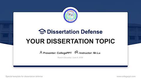 Ranchi University Graduation Thesis Defense PPT Template