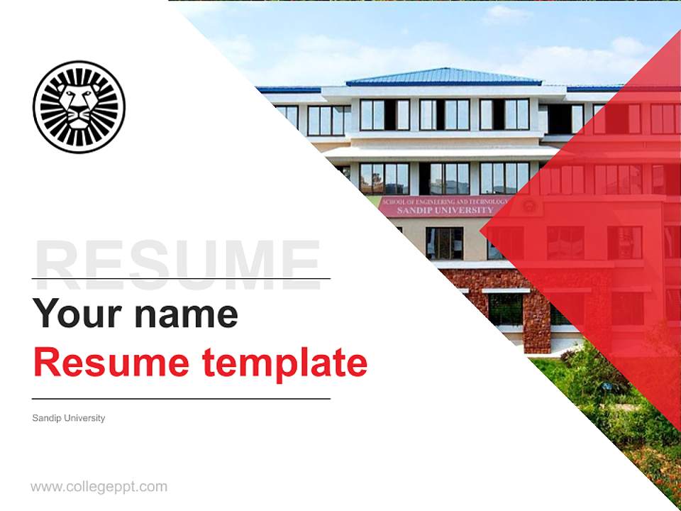 Sandip University Resume PPT Template4:3 ratio PPT effect preview image5