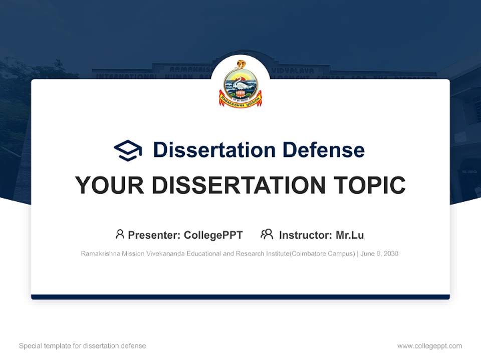 Ramakrishna Mission Vivekananda Educational and Research Institute(Coimbatore Campus) Graduation Thesis Defense PPT Template4:3 ratio PPT effect preview image7