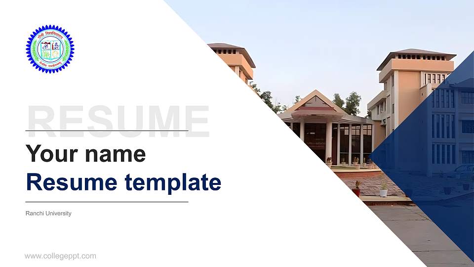 Ranchi University Resume PPT Template16:9 ratio PPT effect preview image