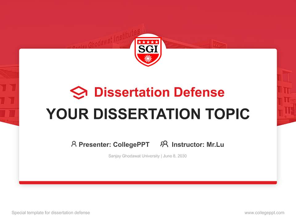 Sanjay Ghodawat University Graduation Thesis Defense PPT Template4:3 ratio PPT effect preview image7