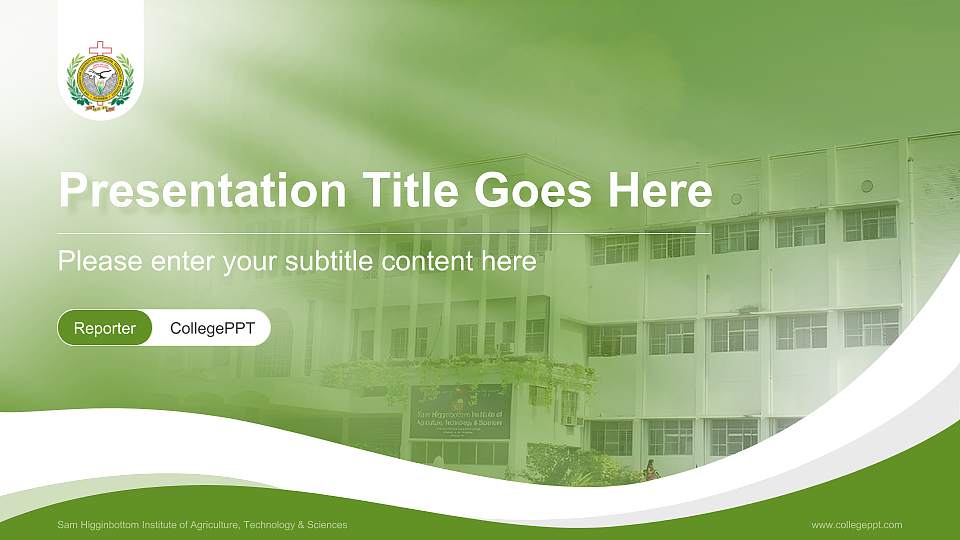 Sam Higginbottom Institute of Agriculture, Technology & Sciences Lecture Sharing and Networking Event PPT Template16:9 ratio PPT effect preview image