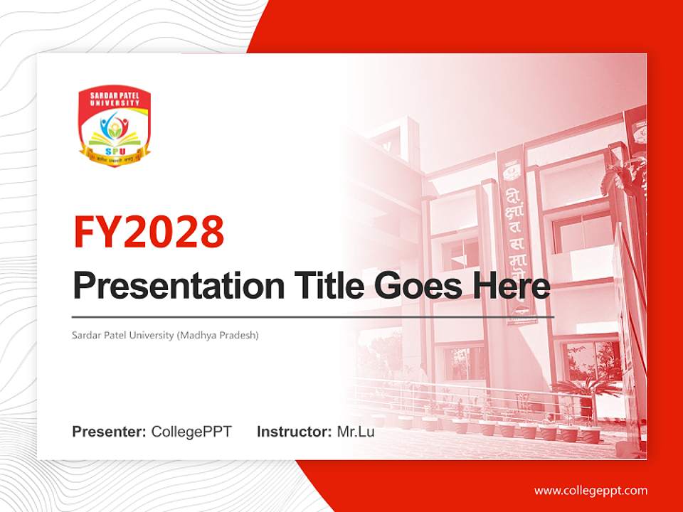 Sardar Patel University (Madhya Pradesh) Academic Presentation/Research Findings Report PPT Template4:3 ratio PPT effect preview image5