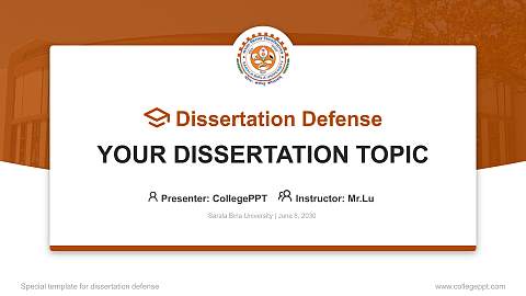 Sarala Birla University Graduation Thesis Defense PPT Template