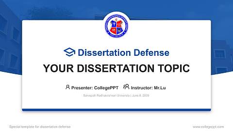 Sarvepalli Radhakrishnan University Graduation Thesis Defense PPT Template