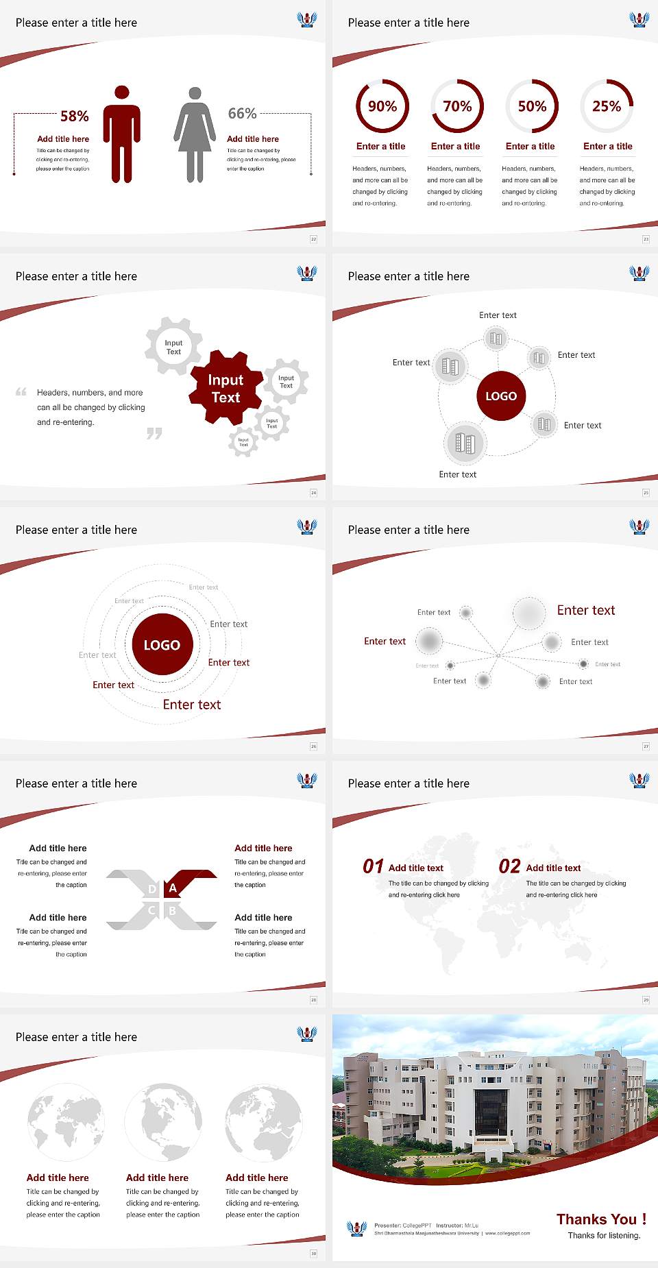 Shri Dharmasthala Manjunatheshwara University Course/Courseware Creation PPT Template4:3 ratio PPT effect preview image4
