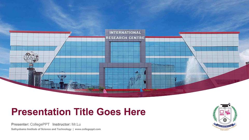 Sathyabama Institute of Science and Technology Course/Courseware Creation PPT Template16:9 ratio PPT effect preview image