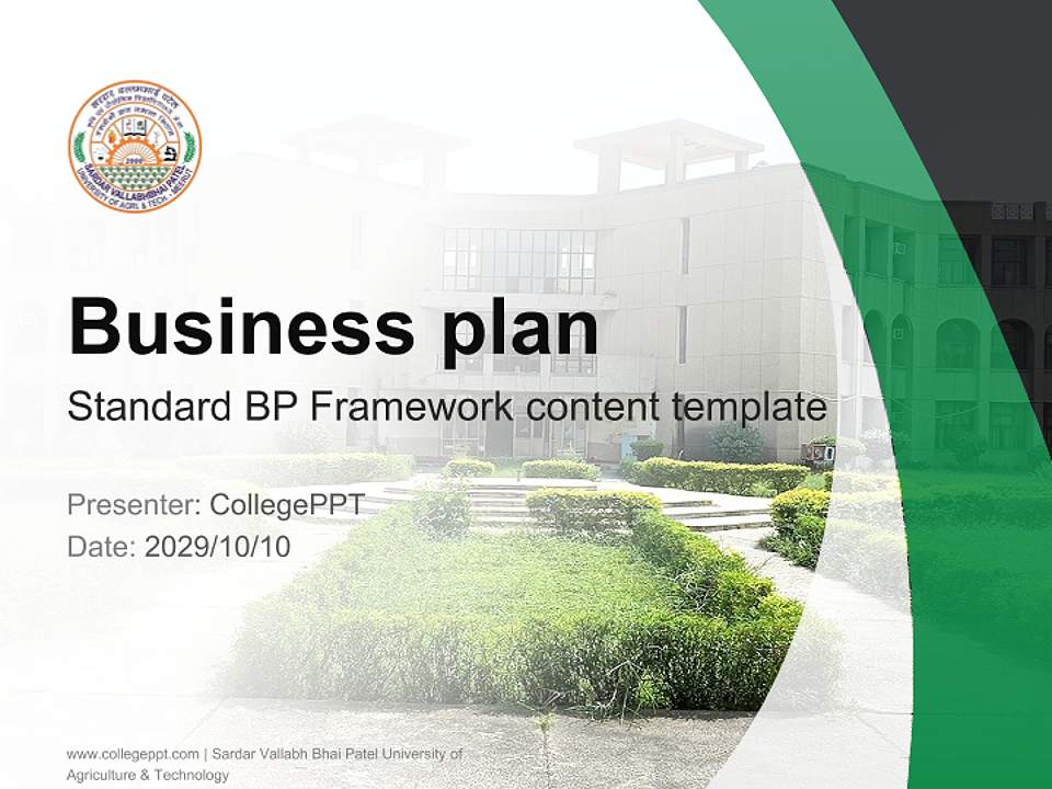 Sardar Vallabh Bhai Patel University of Agriculture & Technology Competition/Entrepreneurship Contest PPT Template4:3 ratio PPT effect preview image9