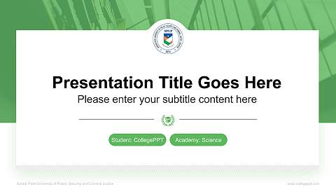 Sardar Patel University of Police, Security and Criminal Justice National Scholarship Defense PPT Template