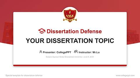 Sanjeev Agrawal Global Educational University Graduation Thesis Defense PPT Template