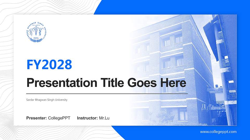 Sardar Bhagwan Singh University Academic Presentation/Research Findings Report PPT Template16:9 ratio PPT effect preview image