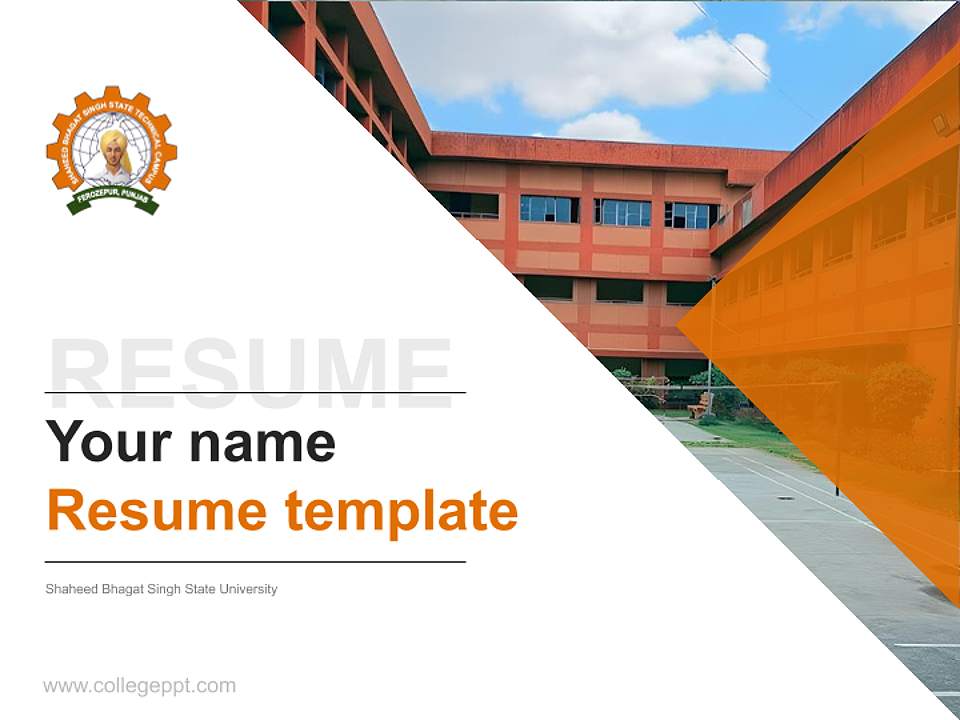 Shaheed Bhagat Singh State University Resume PPT Template4:3 ratio PPT effect preview image5