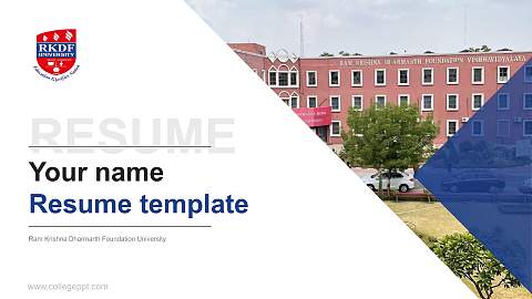 Ram Krishna Dharmarth Foundation University Resume PPT Template