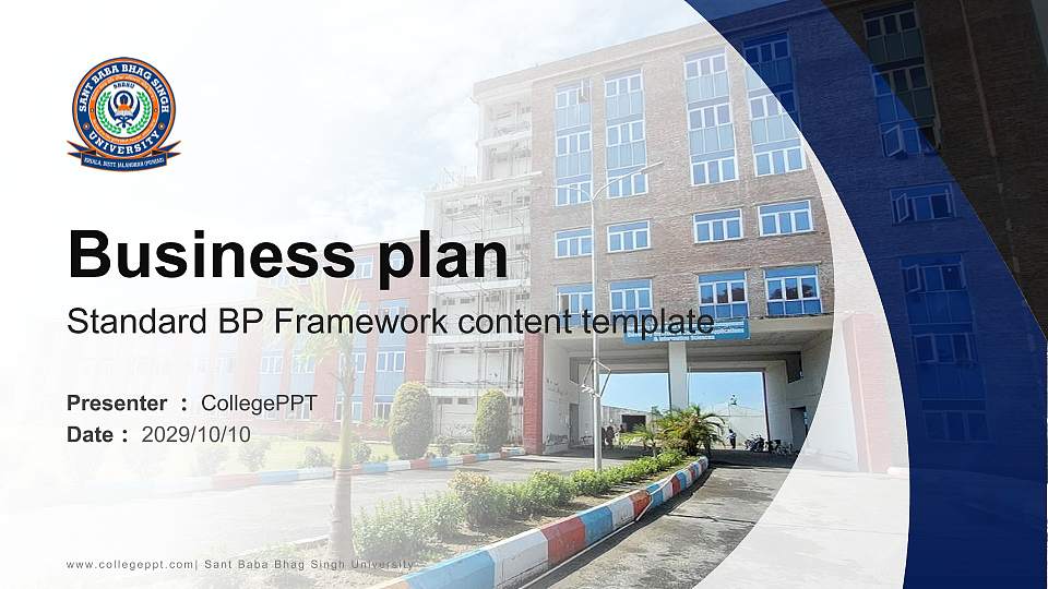 Sant Baba Bhag Singh University Competition/Entrepreneurship Contest PPT Template16:9 ratio PPT effect preview image