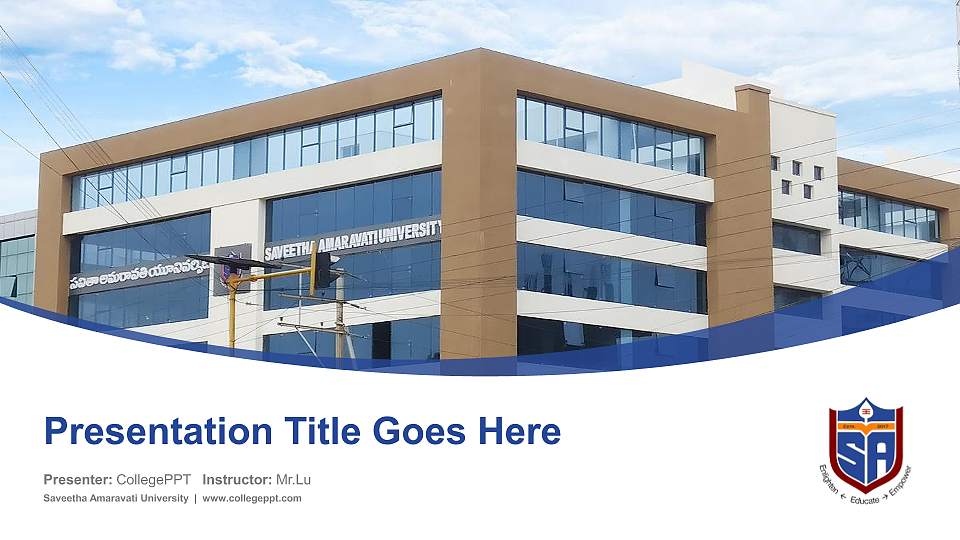 Saveetha Amaravati University Course/Courseware Creation PPT Template16:9 ratio PPT effect preview image