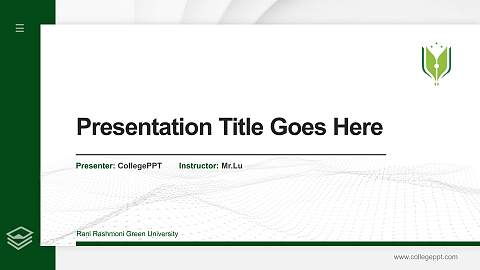 Rani Rashmoni Green University Thesis Proposal/Graduation Defense PPT Template