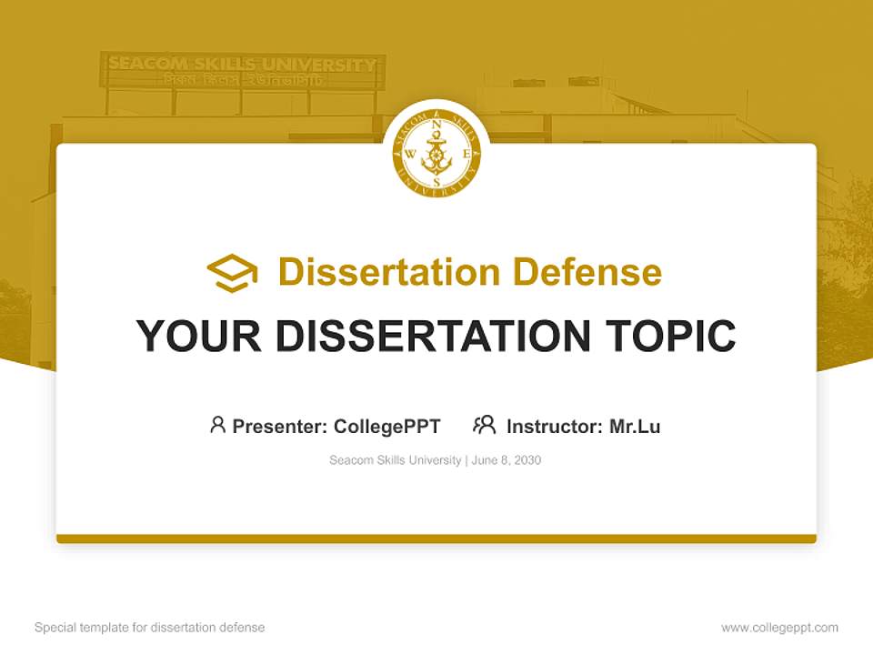 Seacom Skills University Graduation Thesis Defense PPT Template4:3 ratio PPT effect preview image7