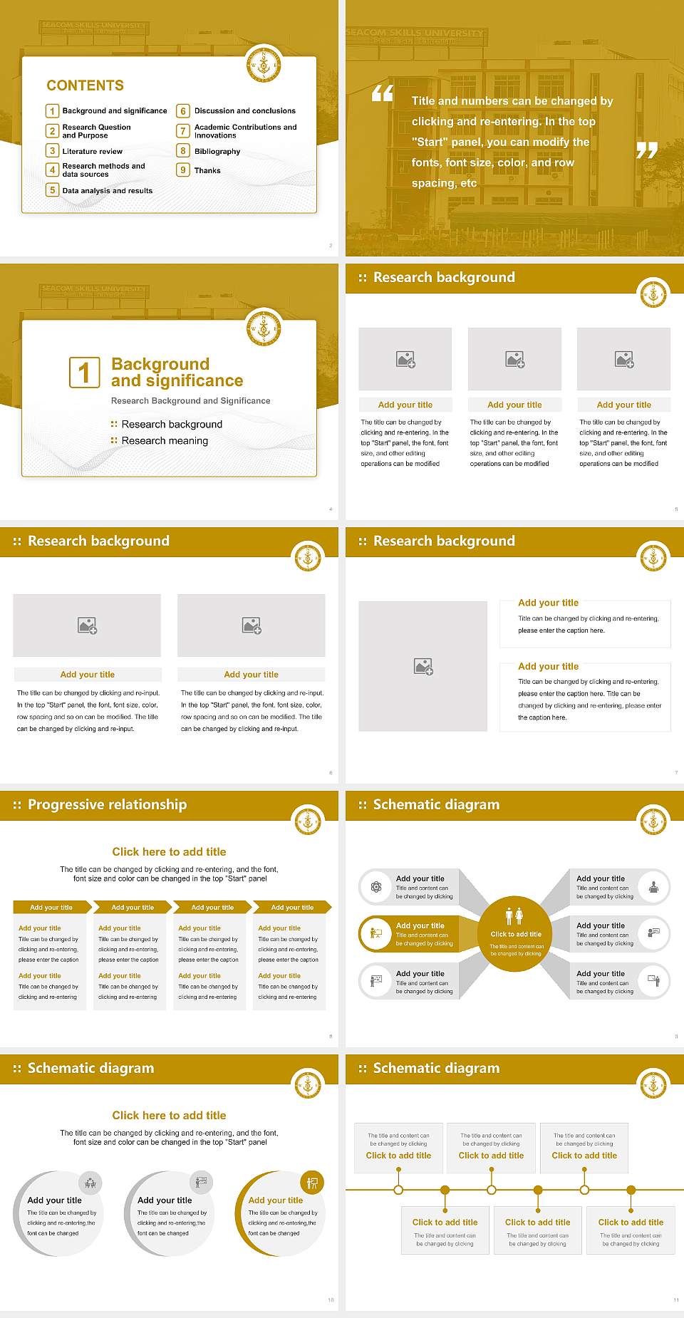 Seacom Skills University Graduation Thesis Defense PPT Template4:3 ratio PPT effect preview image2