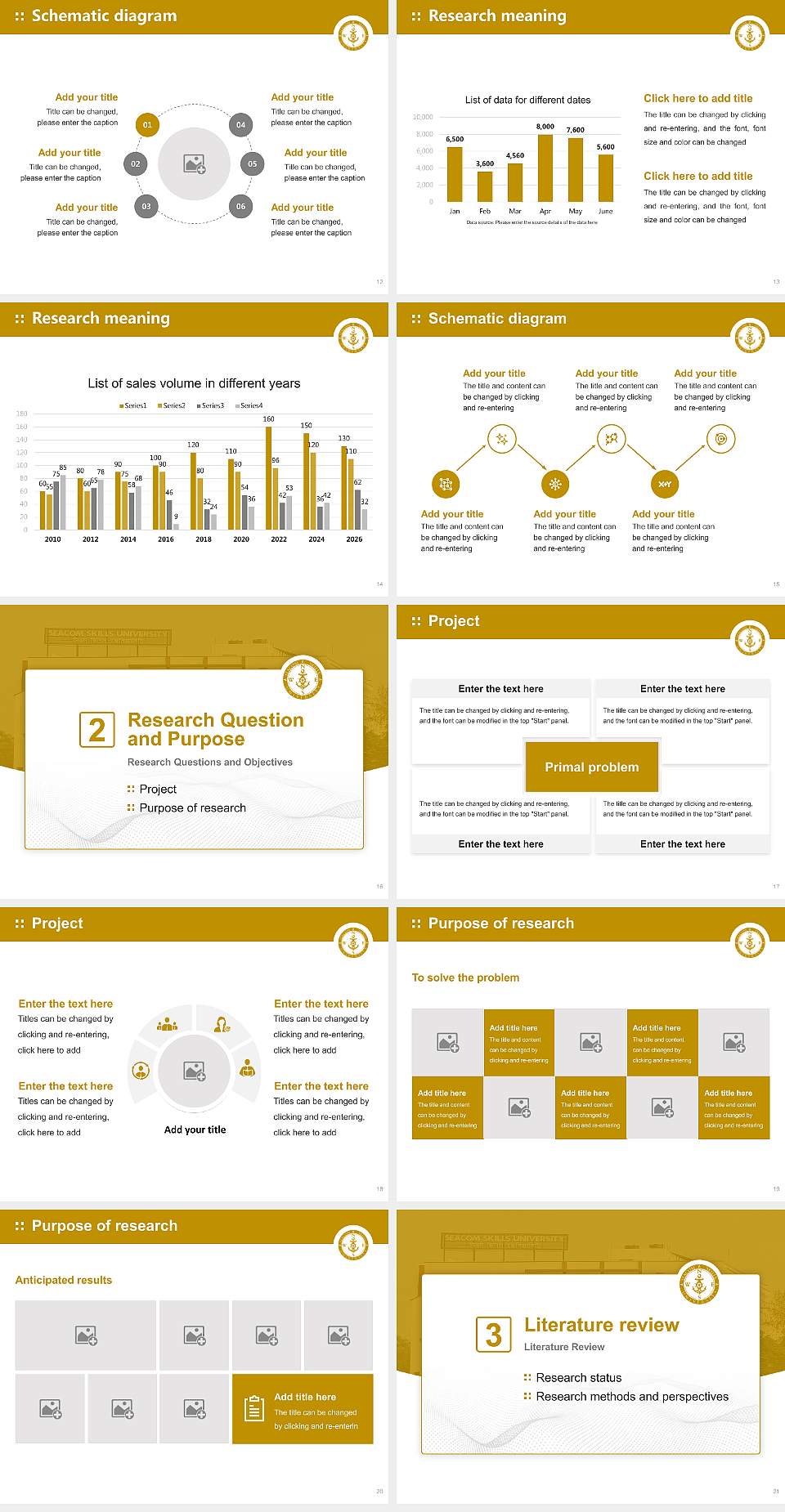 Seacom Skills University Graduation Thesis Defense PPT Template4:3 ratio PPT effect preview image3