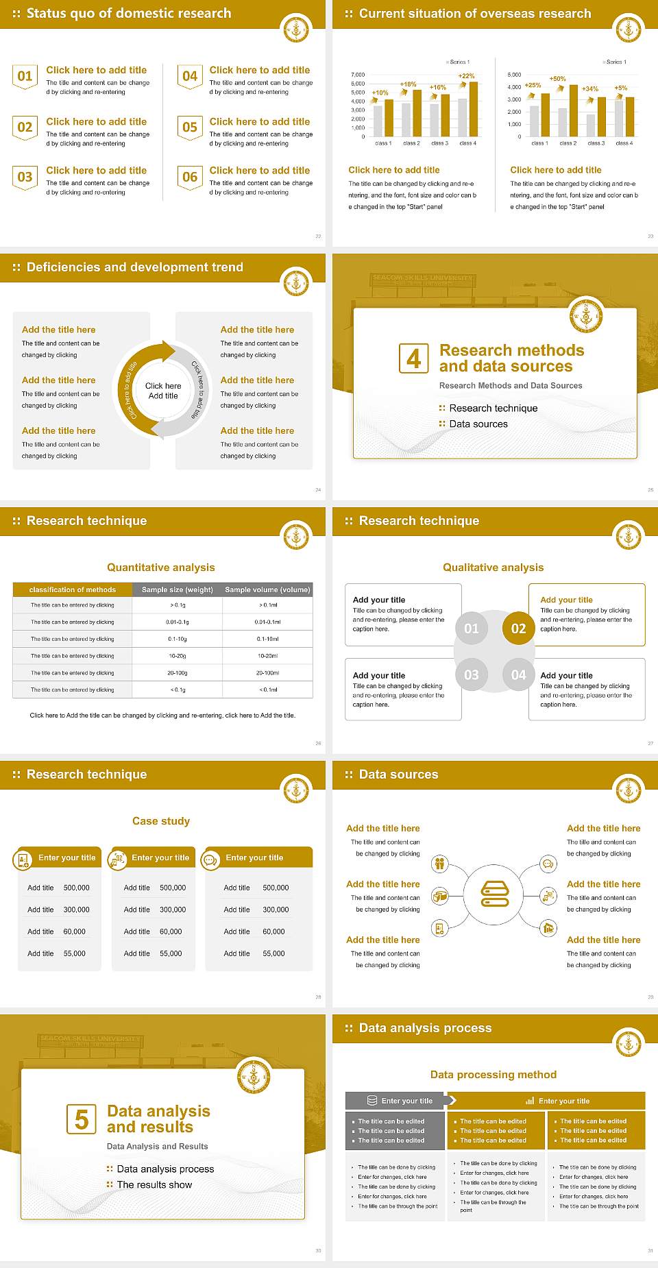 Seacom Skills University Graduation Thesis Defense PPT Template4:3 ratio PPT effect preview image4